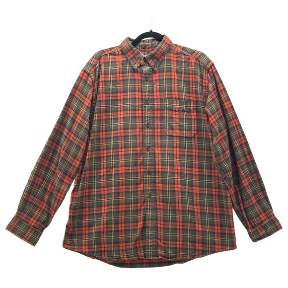 L.L. Bean Tops - LL Bean Mens Flannel Shirt Mens Green Large